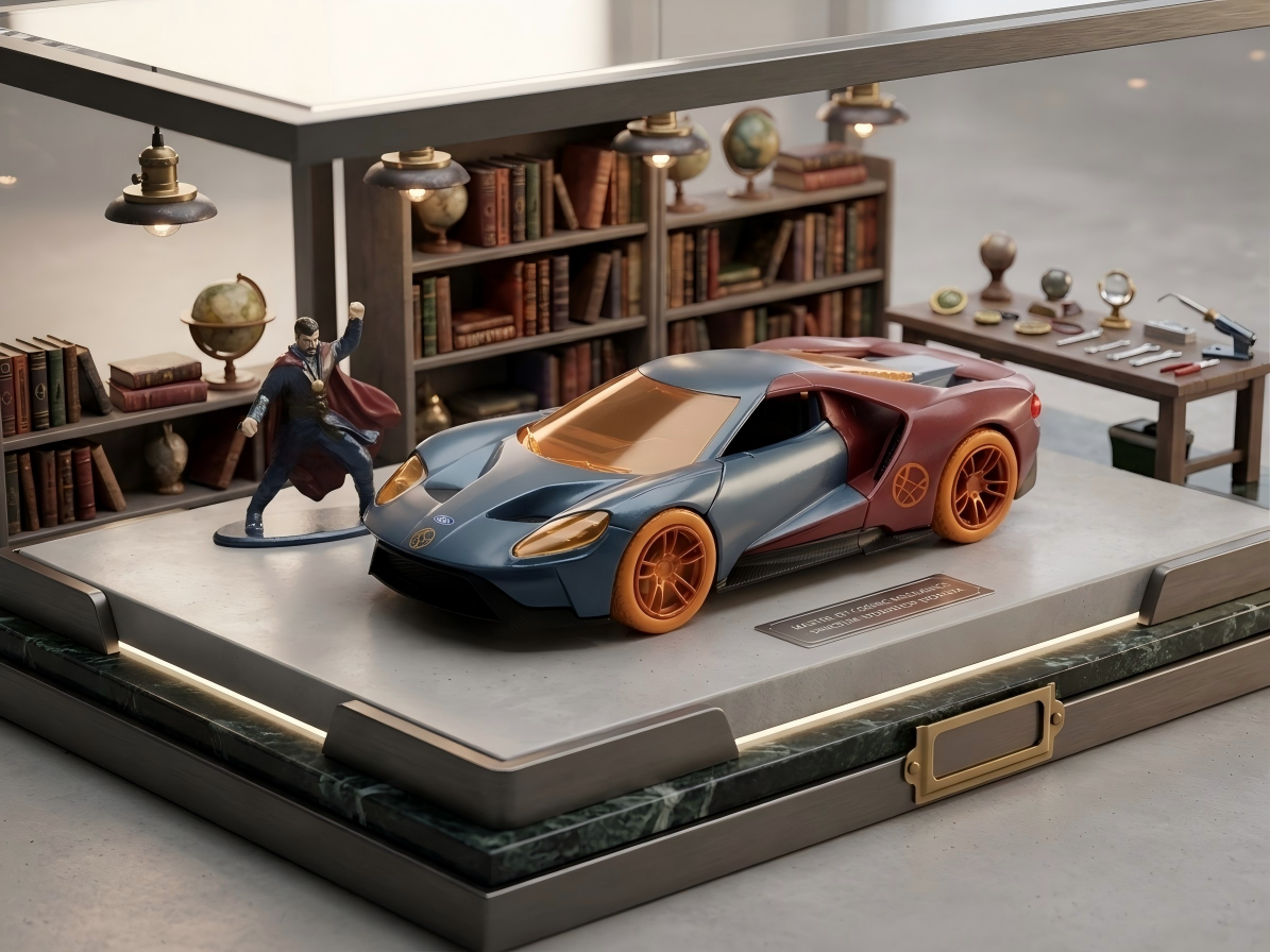 2017 Ford GT and Doctor Strange Diecast Figurine "Avengers" "Marvel" Series "Hollywood Rides" 1/32 by Jada