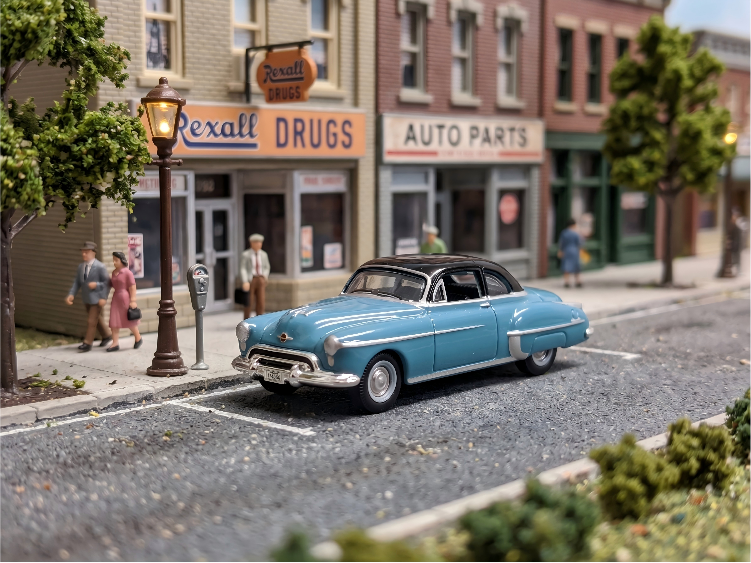 1950 Oldsmobile Rocket 88 Coupe Crest Blue With Black Top Ho — 1/87 by Oxford Diecast