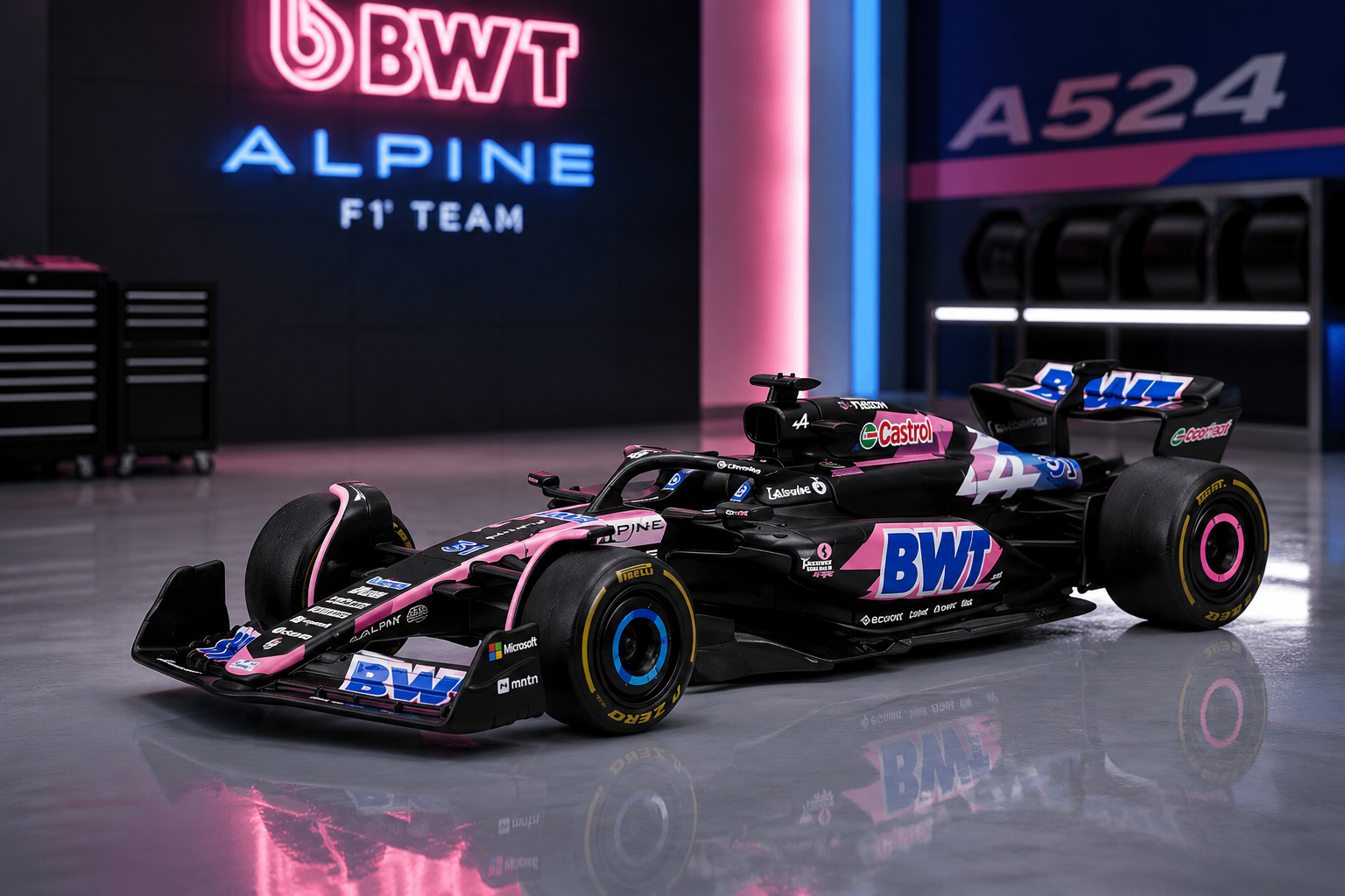 Alpine A524 #31 Esteban Ocon "BWT" "Formula One F1 World Championship" (2024) "Race" Series 1/43 by Bburago