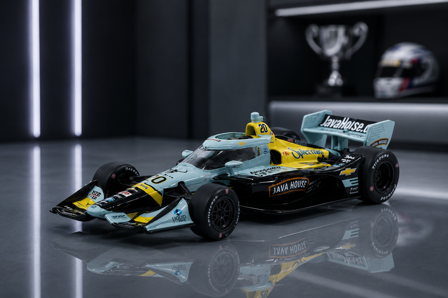 Dallara IndyCar #20 Alexander Rossi "Java House" Ed Carpenter Racing (Road Course Configuration) "NTT IndyCar Series" (2026) 1/64 by IXO Models