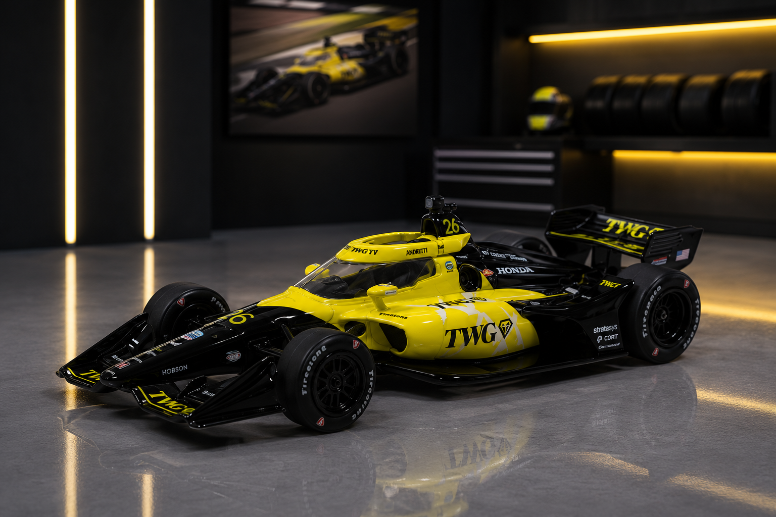 Dallara IndyCar #26 Will Power "TWG" Andretti Global (Road Course Configuration) "NTT IndyCar Series" (2026) 1/64 by IXO Models