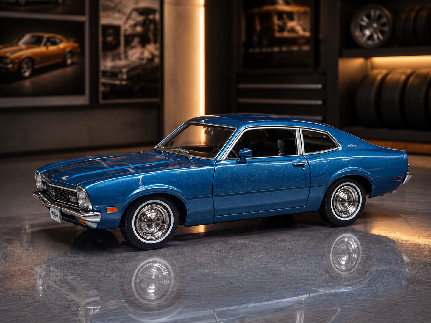 1974 Ford Maverick Blue Metallic "Forgotten Classics" Series 1/24 by Motormax