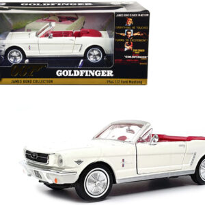 1964 1/2 Ford Mustang Convertible White with Red Interior James Bond 007 "Goldfinger" (1964) Movie "James Bond Collection" Series 1/24 Diecast Model Car by Motormax