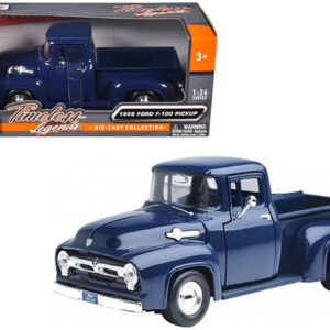 1956 Ford F-100 Pickup Truck Blue 1/24 Diecast Model Car by Motormax