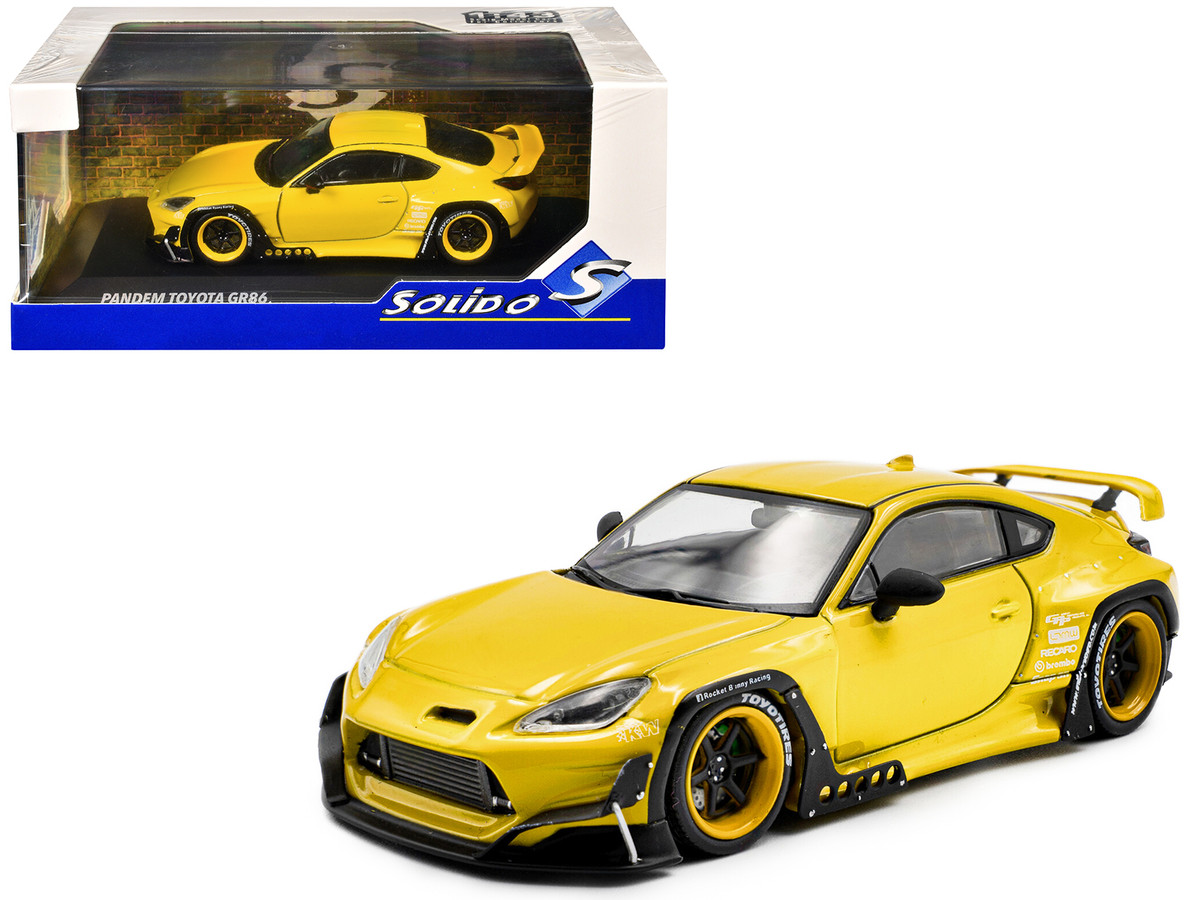 2022 Toyota Pandem GR86 Yellow 1/43 Diecast Model Car by Solido - Image 5