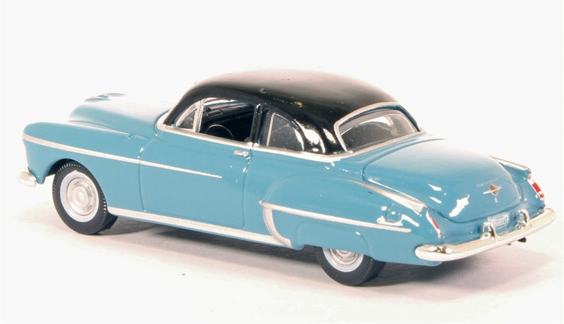 1950 Oldsmobile Rocket 88 Coupe Crest Blue with Black Top 1/87 (HO) Scale Diecast Model Car by Oxford Diecast - Image 3