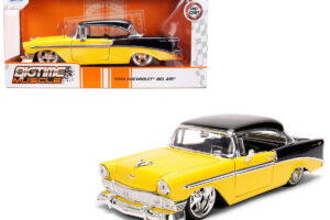 1956 Chevrolet Bel Air Yellow And Black Bigtime Muscle Series — 1/24 by Jada