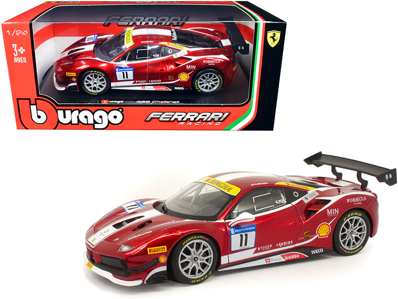 Ferrari 488 Challenge 11 Candy Red With White Stripes Ferrari Racing — 1/24 by Bburago