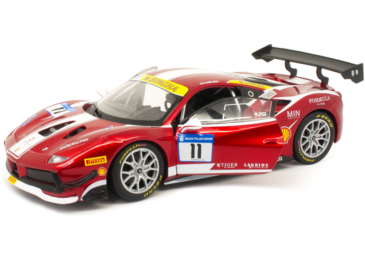 Ferrari 488 Challenge 11 Candy Red With White Stripes Ferrari Racing — 1/24 by Bburago - Image 2
