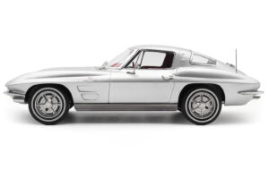 1963 Chevrolet Corvette Sting Ray Sebring Silver Metallic With Red Interior — 1/18 by Norev