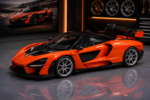 McLaren Senna Orange Metallic and Black "Timeless Legends" 1/24 by Motormax