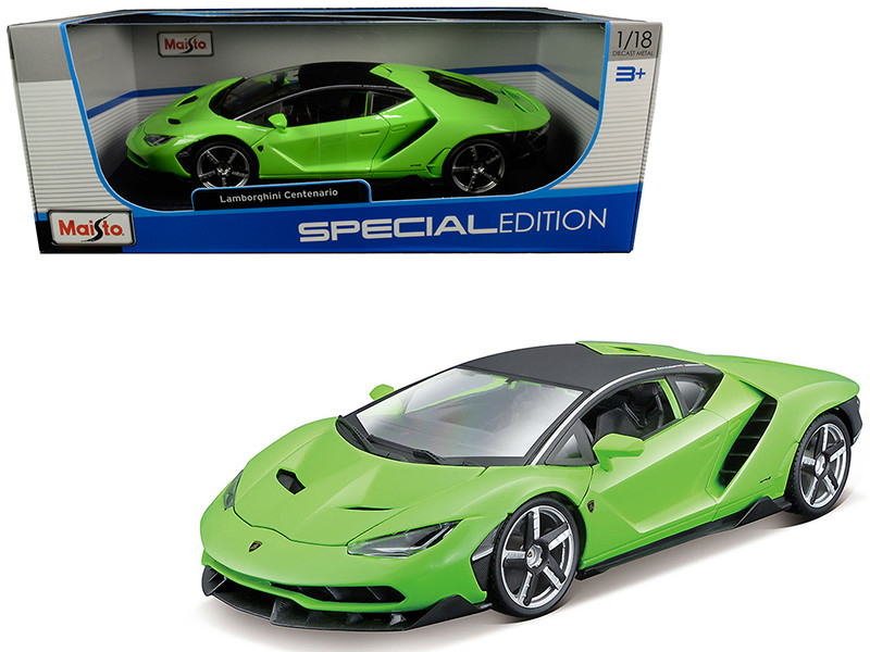 Lamborghini Centenario Lime Green With Matt Black Top — 1/18 by Maisto