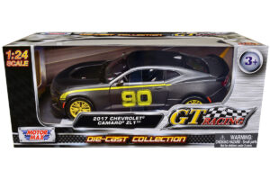 2017 Chevrolet Camaro ZL1 90 Matt Gray With Yellow Stripes GT Racing Series — 1/24 by Motormax