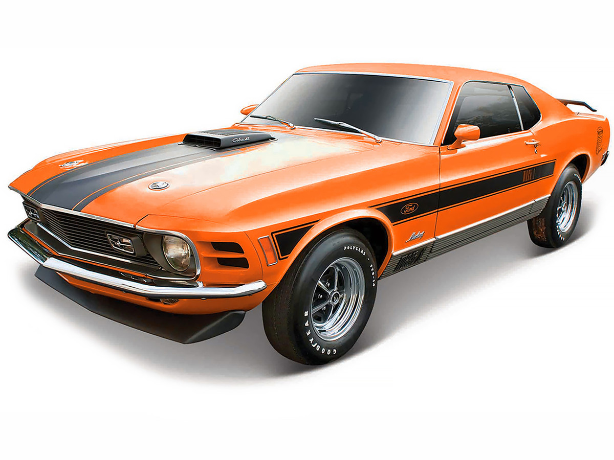 1970 Ford Mustang Mach Twister Special Orange With Black Stripes Special Edition — 1/18 by Maisto - Image 2