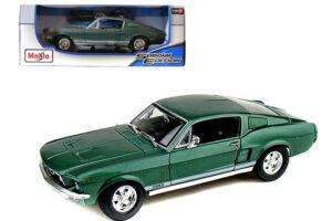 1967 Ford Mustang GTA Fastback Green Metallic With White Stripes — 1/18 by Maisto