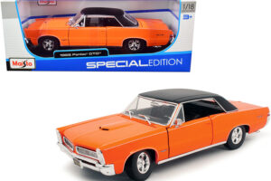 1965 Pontiac GTO Hurst Orange With Black Top And White Stripes Special Edition — 1/18 by Maisto