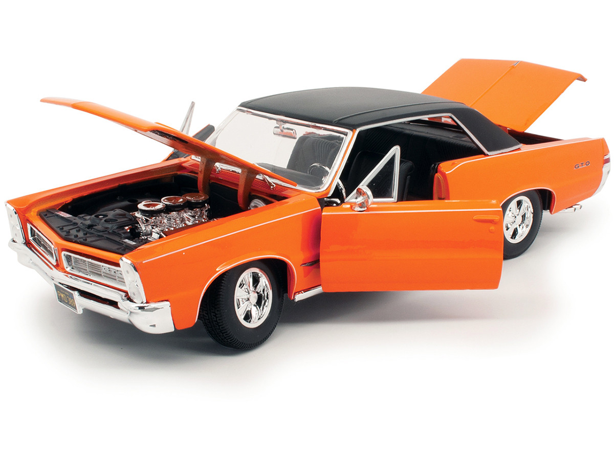 1965 Pontiac GTO Hurst Orange With Black Top And White Stripes Special Edition — 1/18 by Maisto - Image 3
