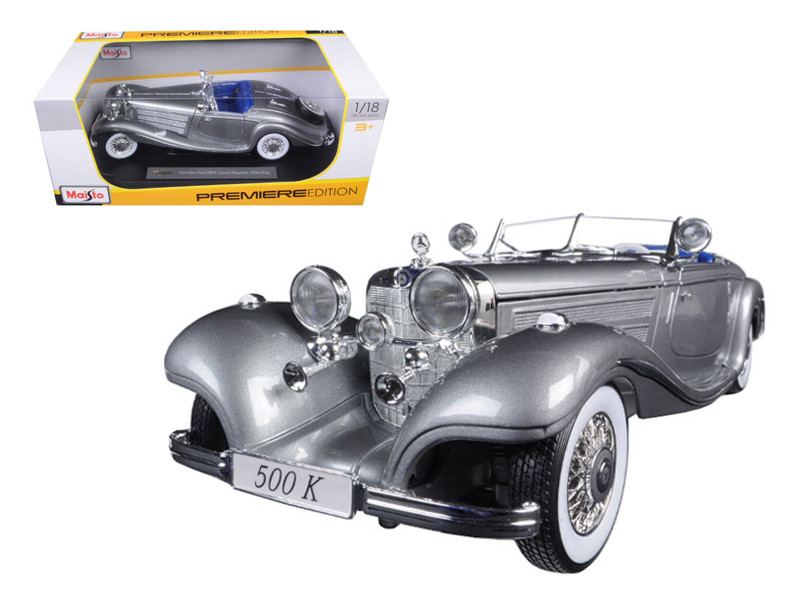 1936 Mercedes 500K Special Roadster Grey — 1/18 by Maisto