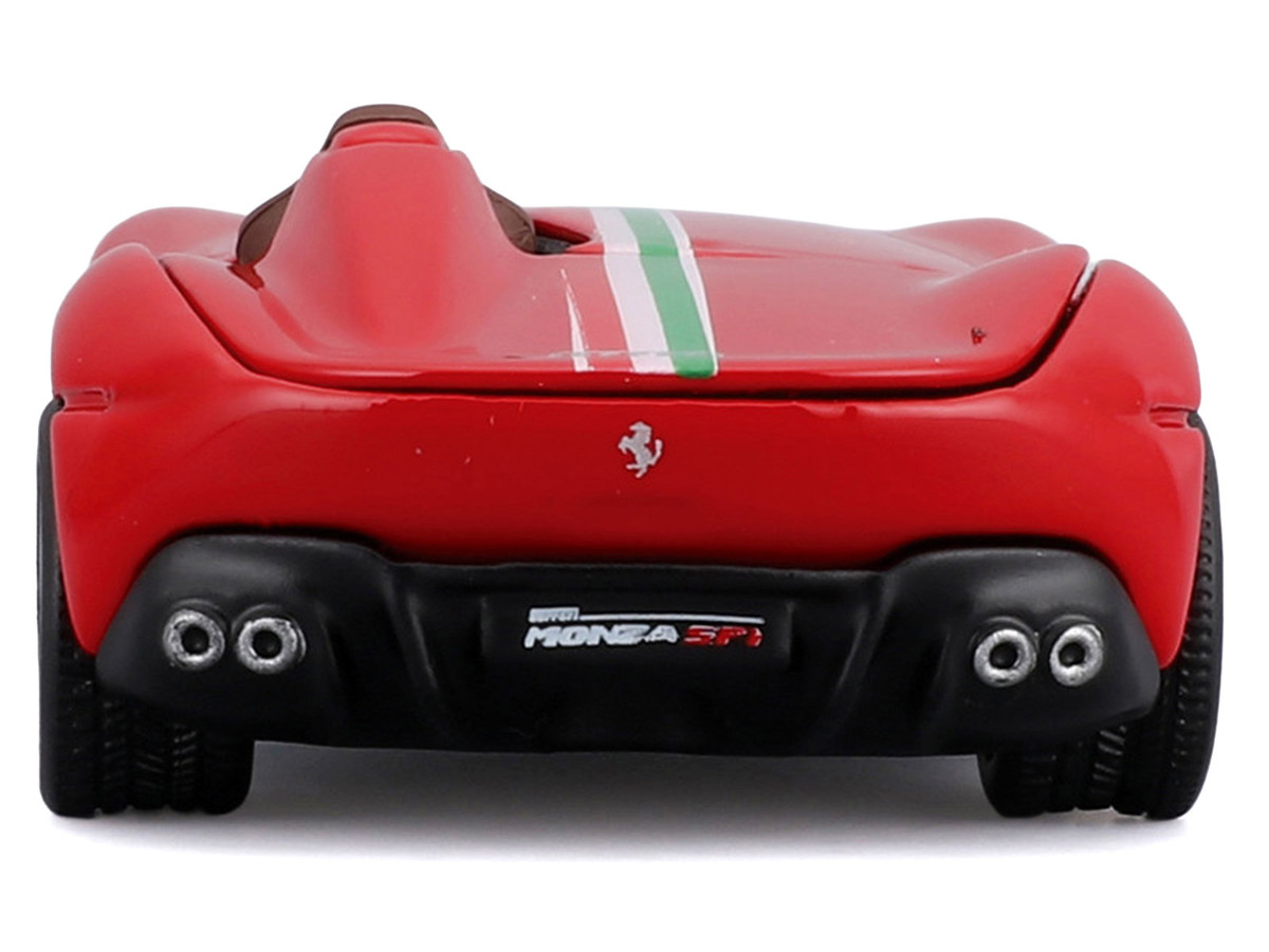 Ferrari Monza SP1 Red With Italian Flag Stripes Speed Icons Series — 1/64 by Maisto - Image 2