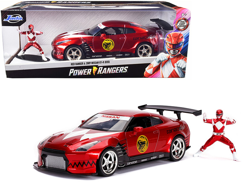 2009 Nissan GT-R (R35) Candy Red and Red Ranger Diecast Figurine "Power Rangers" 1/24 by Jada