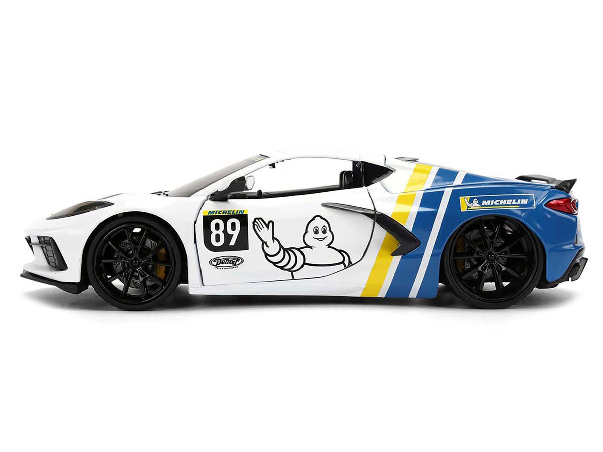 2020 Chevrolet Corvette Stingray C8 #89 "Michelin" White with Yellow and Blue Stripes "Bigtime Muscle" Series 1/24 by Jada