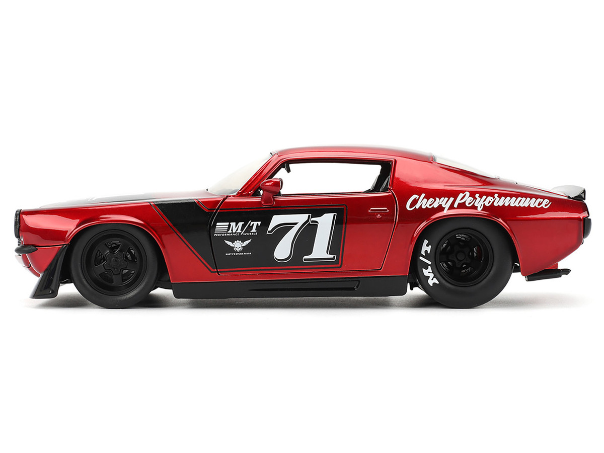 1971 Chevrolet Camaro #71 Red Metallic with Black Stripes "Bigtime Muscle" Series 1/24 by Jada