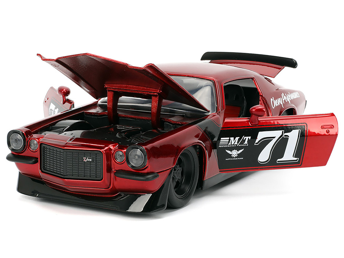 1971 Chevrolet Camaro #71 Red Metallic with Black Stripes "Bigtime Muscle" Series 1/24 by Jada - Image 4