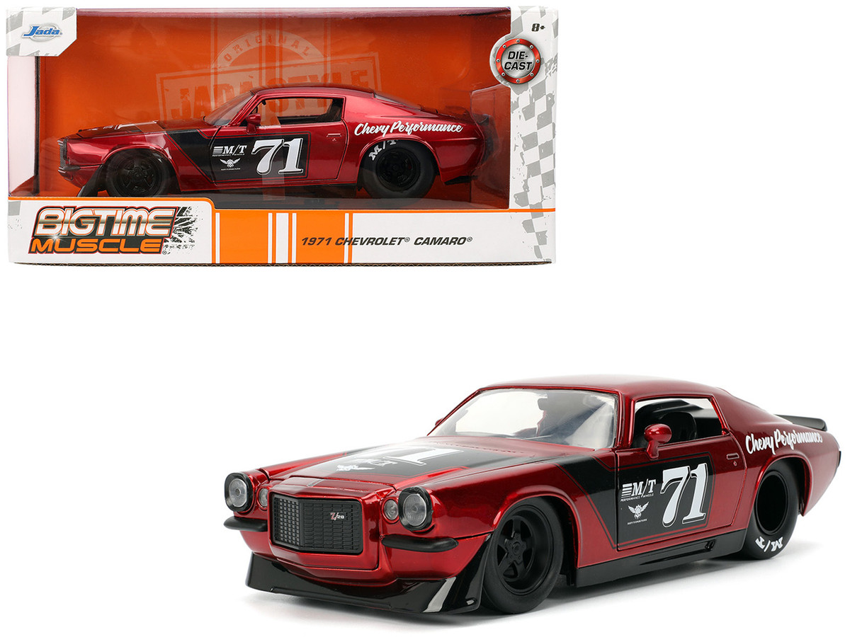 1971 Chevrolet Camaro #71 Red Metallic with Black Stripes "Bigtime Muscle" Series 1/24 by Jada - Image 5