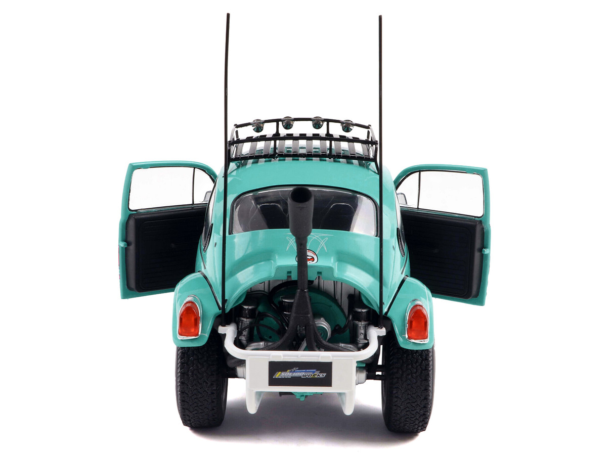 1976 Volkswagen Beetle Baja Miami Green with Pink Graphics 1/18 by Solido - Image 5
