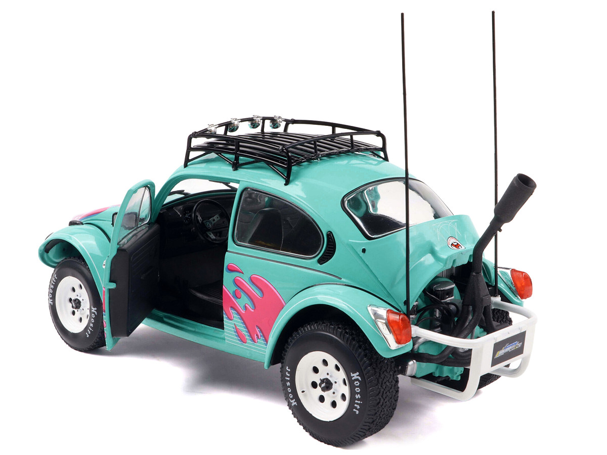 1976 Volkswagen Beetle Baja Miami Green with Pink Graphics 1/18 by Solido - Image 2