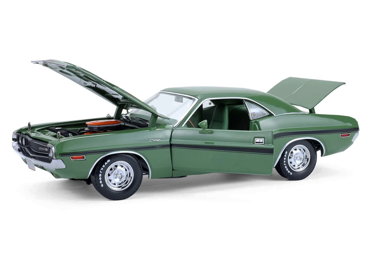 1970 Dodge Challenger R/T Hemi F8 Green with Black Stripes and Green Interior "Mr. Norm's Challenger" 1/18 by Greenlight - Image 2