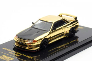 Nissan Skyline GT-R (R32) "Top Secret" RHD (Right Hand Drive) Chrome Gold with Carbon Hood "The Show Malaysia 2025 Event Edition" 1/64 by Inno Models