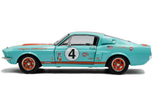 1967 Shelby GT500 #4 "Gulf Racing Tribute" Light Blue with Orange Stripes 1/18 by Solido