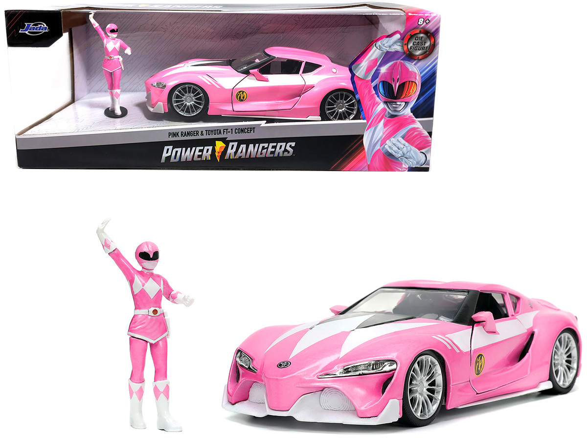 Toyota FT-1 Concept Pink Metallic and Pink Ranger Diecast Figurine "Power Rangers" "Hollywood Rides" Series 1/24 by Jada - Image 6