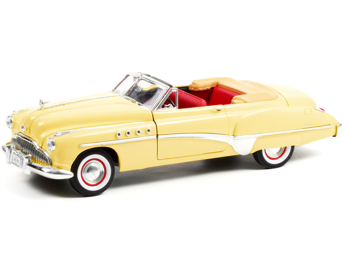 1949 Buick Roadmaster Convertible (Charlie Babbitt's) Yellow with Red Interior "Rain Man" (1988) Movie 1/18 by Greenlight - Image 2
