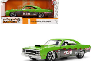 1970 Plymouth Road Runner #938 Green and Gray Metallic "Bigtime Muscle" Series 1/24 by Jada