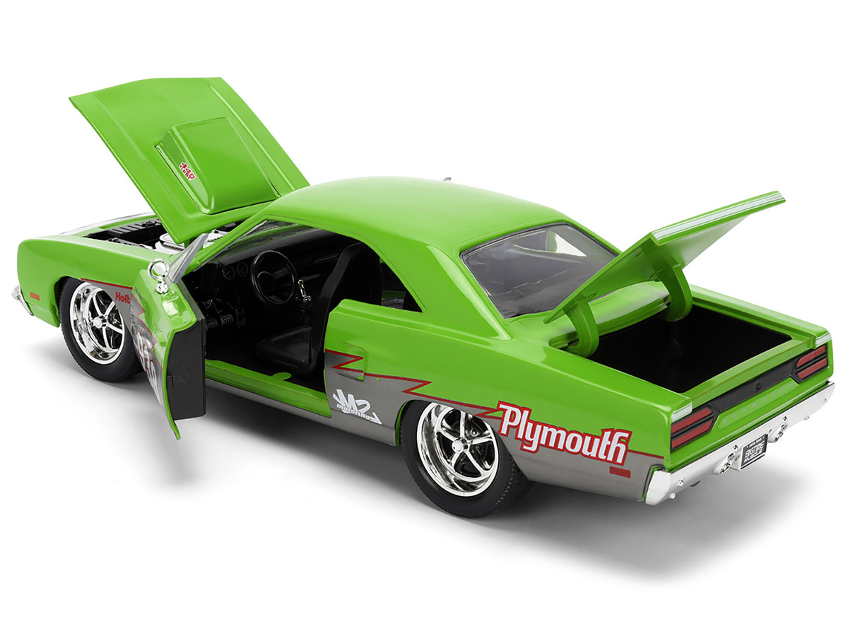 1970 Plymouth Road Runner #938 Green and Gray Metallic "Bigtime Muscle" Series 1/24 by Jada - Image 4