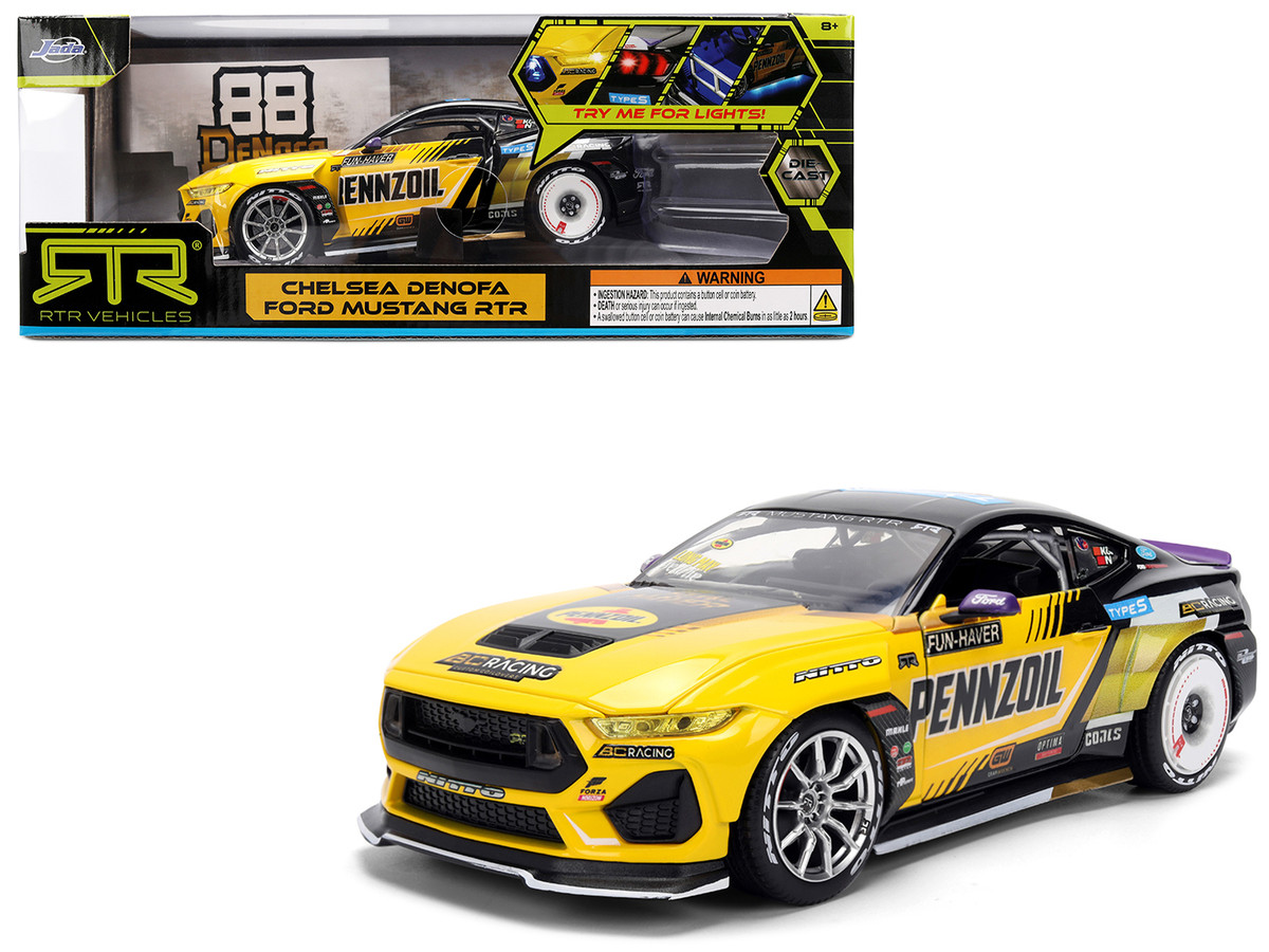 Ford Mustang RTR #88 Chelsea Denofa "Pennzoil" "Formula Drift PRO Championship" (2025) with Lights "RTR Vehicles" Series 1/24 by Jada - Image 5