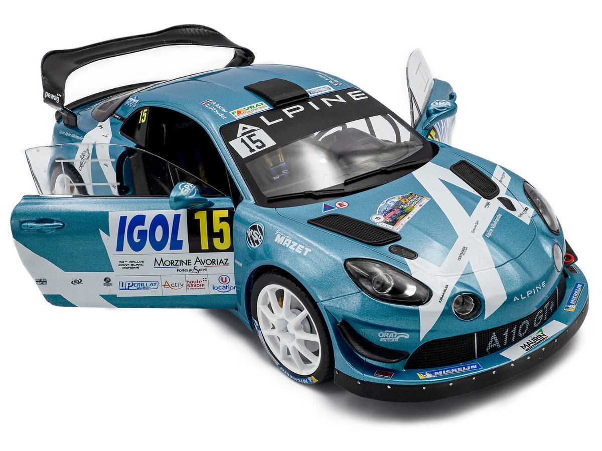 Alpine A110 Rallye GT+ #15 Raphael Astier - Denis Giraudet "Rallye Du Mont Blanc" (2024) "Competition" Series 1/18 by Solido - Image 4