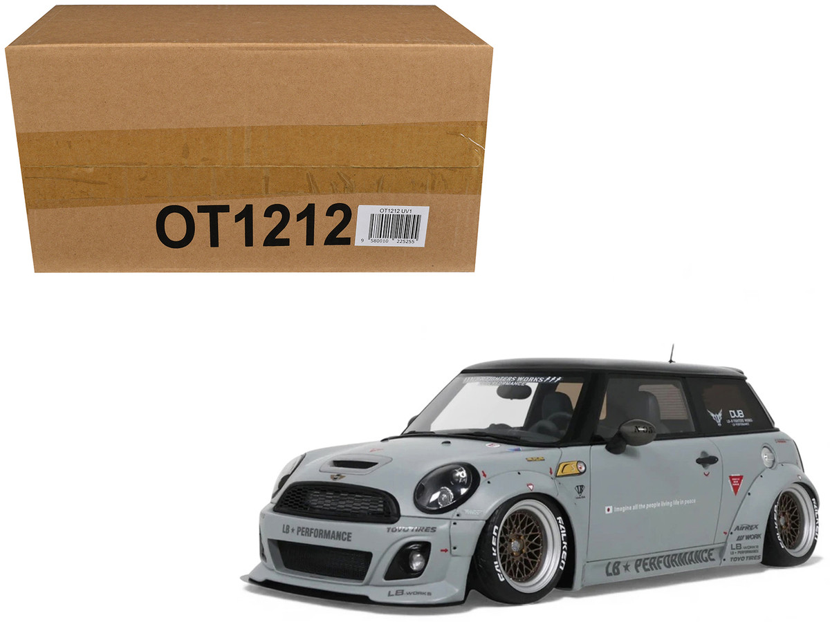 2015 Mini Cooper R56 LB-Works "LB Nation" Gray with Black Top Limited Edition to 999 pieces Worldwide 1/18 by Otto Mobile