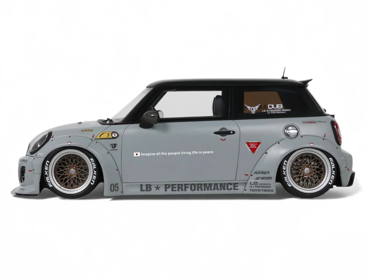 2015 Mini Cooper R56 LB-Works "LB Nation" Gray with Black Top Limited Edition to 999 pieces Worldwide 1/18 by Otto Mobile - Image 4