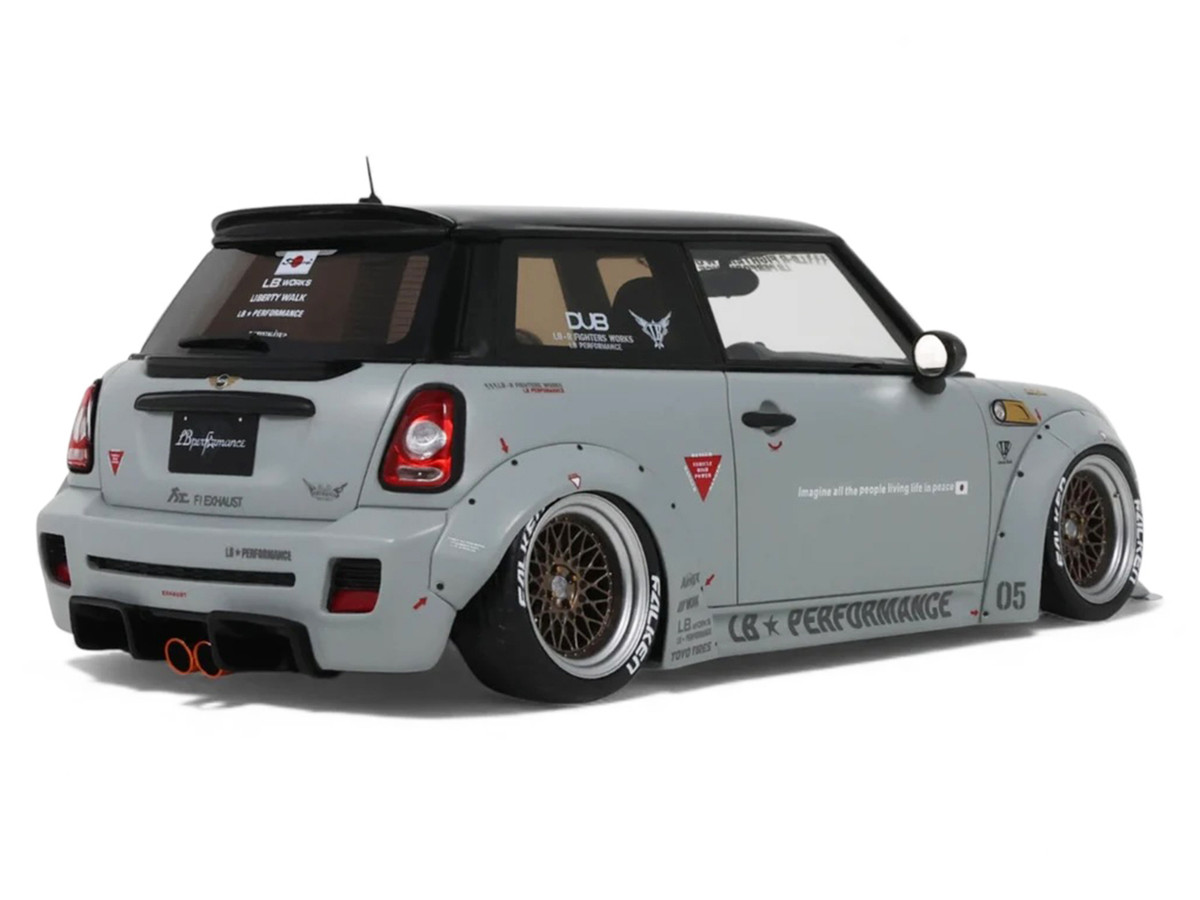 2015 Mini Cooper R56 LB-Works "LB Nation" Gray with Black Top Limited Edition to 999 pieces Worldwide 1/18 by Otto Mobile - Image 5